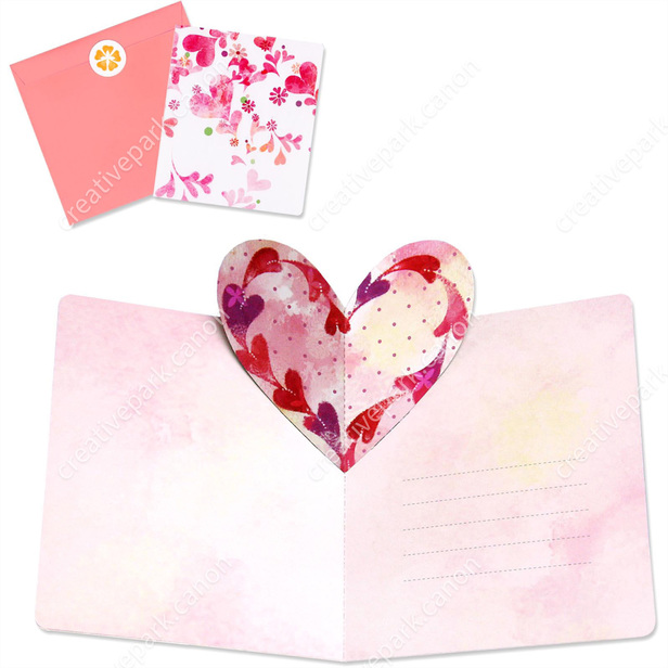 Biglietto di auguri pop-up (cuore) - San Valentino - Cartoline pop-up -  Cartolina - Canon Creative Park