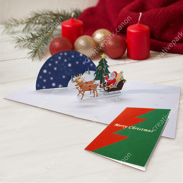 ポップアップカード サンタクロース クリスマス とびだすカード カード Canon Creative Park