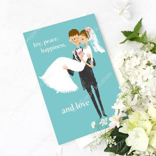Wedding 0020,Greeting Cards,Card,postcard,null,Illustration,cute,Wedding,Bride,Green ,null,Party