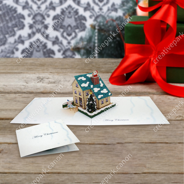 ポップアップカード クリスマスハウス クリスマス とびだすカード カード Canon Creative Park
