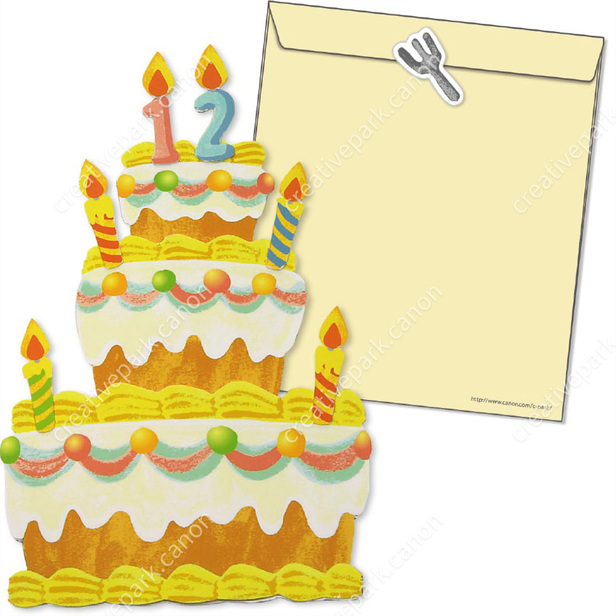 誕生日ケーキカードセット ケーキ クラフトカード カード Canon Creative Park