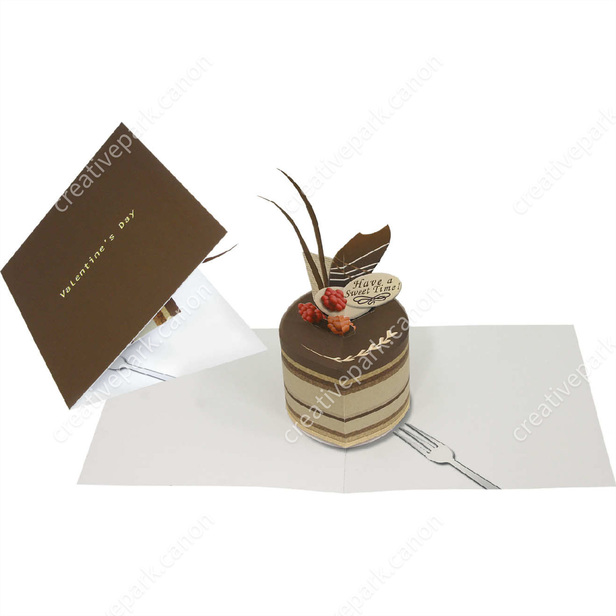 ポップアップカード チョコレートケーキ ケーキ とびだすカード カード Canon Creative Park