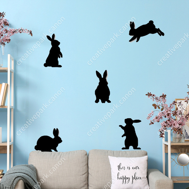 Wall Decorations (Rabbit / Black) - Wall stickers - Wall ...