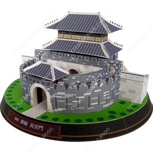 韓国　華城,建物,ペーパークラフト,いつか行ってみたい,インテリア,観光名所,おしゃれ,アジア・オセアニア,作って、集めて,マットフォト,レベル：名人,サイズ感:バスケットボール,鑑賞用,世界遺産,リアル,グレー,大人向け,日常