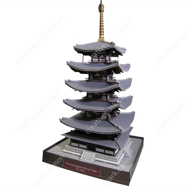 日本法隆寺五重塔- 亚洲、大洋洲- 建筑物- 纸模型- Canon Creative Park