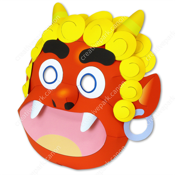 3-dimensional Mask (Smiling Red Ogre) - Full Head Mask - Event - Paper  Craft - Canon Creative Park