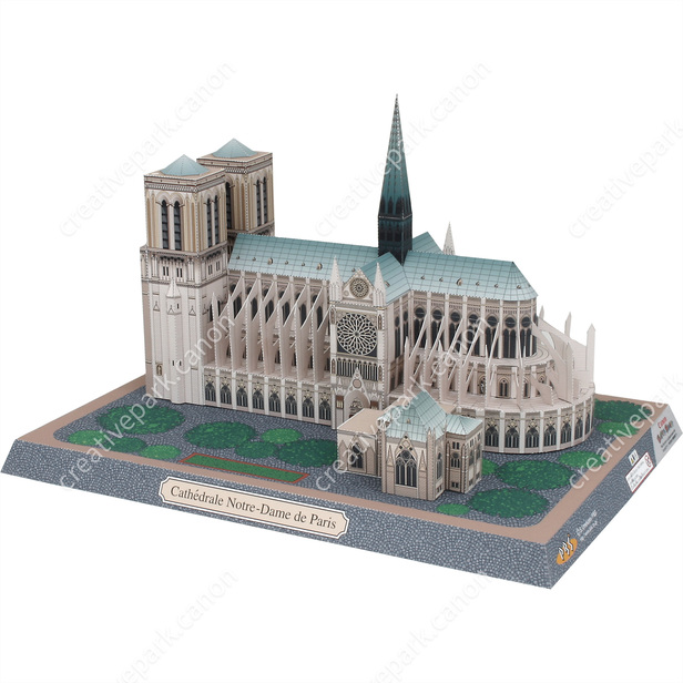 フランス ノートルダム大聖堂 - 欧州 - 建物 - ペーパークラフト