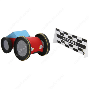 ゴムで走る！スポーツカー,知育,ペーパークラフト,子育て応援,つくってみよう,おもちゃ,かっこいい,あそぶ,空いた時間に,マットフォト,レベル：一人前,サイズ感:ソフトボール,子供と一緒に,車,楽しい,レッド,こども向け,日常
