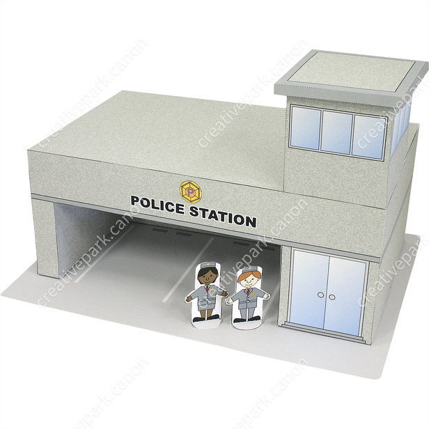 警察署 クラフタウン おもちゃ ペーパークラフト Canon Creative Park