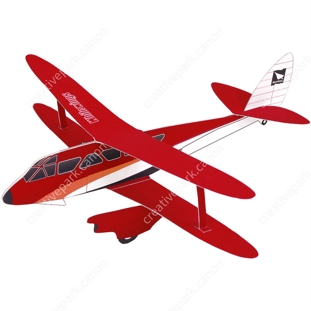 複葉機 あか色 紙飛行機 おもちゃ ペーパークラフト Canon Creative Park