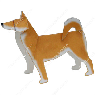 柴犬,動物,ペーパークラフト,かんたん動物園,子供と遊ぶ,ミニチュア,シンプル,かんたんシリーズ,簡単にできる,マットフォト,レベル：初心者,サイズ感:テニスボール,部屋に飾る,イヌ,楽しい,ブラウン,こども向け,日常