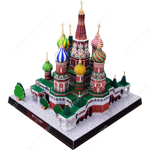 ロシア　聖ワシリイ大聖堂,建物,ペーパークラフト,いつか行ってみたい,インテリア,観光名所,おしゃれ,欧州,作って、集めて,マットフォト,レベル：達人,サイズ感:バスケットボール,鑑賞用,世界遺産,リアル,ブラウン,大人向け,日常