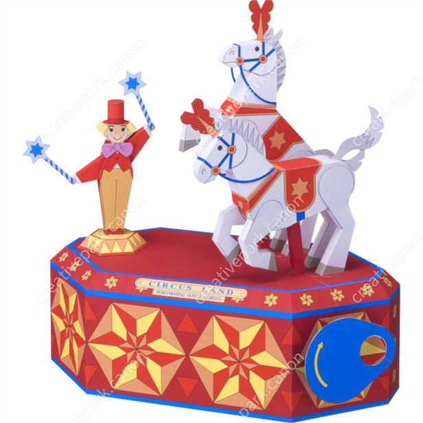 白馬の曲芸 動くおもちゃ しかけおもちゃ おもちゃ ペーパークラフト Canon Creative Park 白馬の曲芸 動くおもちゃ しかけおもちゃ おもちゃ ペーパークラフト Canon Creative Park