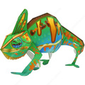 Vibrant Close-Up of a Colorful Chameleonのイラスト素材