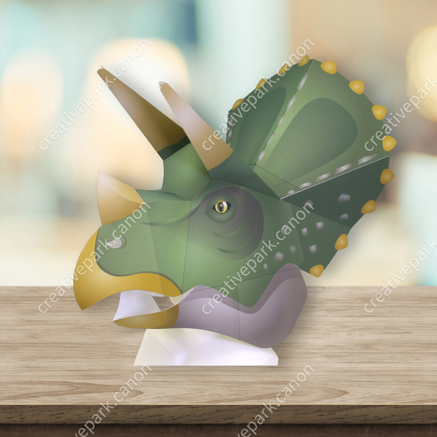 Máscara de cabeza completa (Triceratops) - Máscara de cabeza completa -  Eventos - Arte de papel - Canon Creative Park