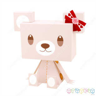 GRAPHIG (Teddy Bear (Cream)),Decorative,Paper Craft,Graphig,null,Wildlife,cute,Toy Figures,null,Bear,Simple,null,null