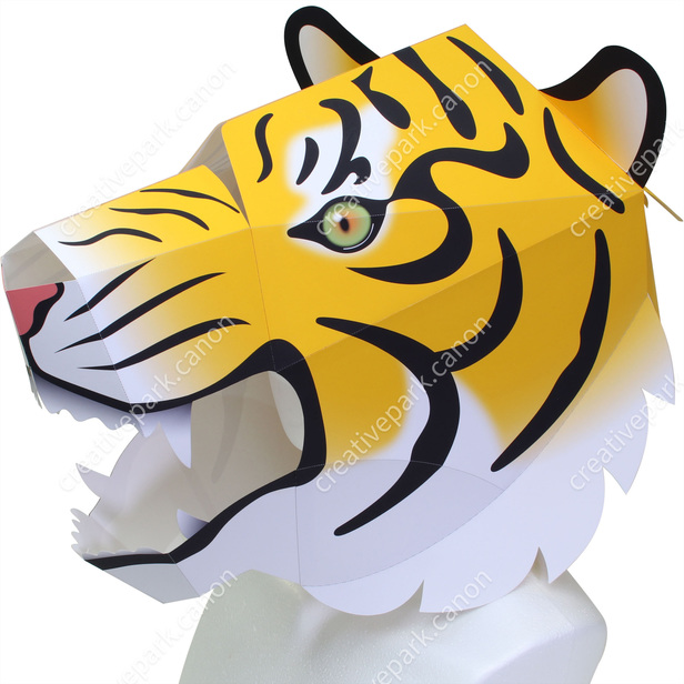 Máscara de cabeza completa (Tigre) - Máscara de cabeza completa - Eventos -  Arte de papel - Canon Creative Park