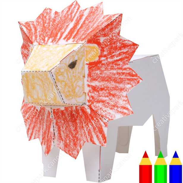 お絵かきクラフト (ライオン) - あそぶ - 知育