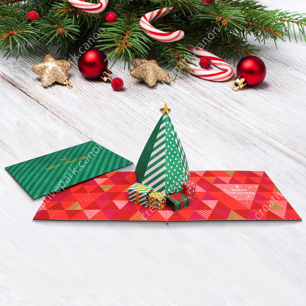 ポップアップカード クリスマスツリー 02 クリスマス とびだすカード カード Canon Creative Park