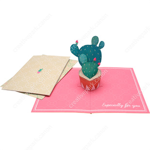 Pop-up Card (Cactus),Pop-up Cards,Card,Plant,Stylish,null,Cactus,Simple,pink,null