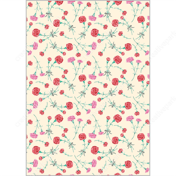 Pattern Paper (Carnations / Cream) - Pattern Papers - Home and