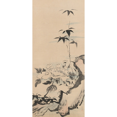 牡丹に竹図 - 池玉蘭 - 日本画 - 名画 - Canon Creative Park