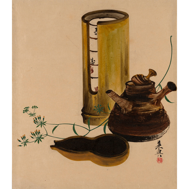 Sencha Tea Set - Shibata Zeshin - Japanese Painting - Famous