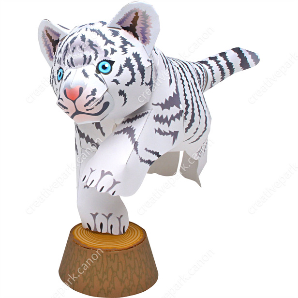 ホワイトタイガー - かわいい動物シリーズ - 動物 - ペーパークラフト