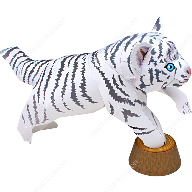 Hausser Elastolin 5720 Junger Tigre Andando Tigre Bebé Gato en Blanco sin Pintar 