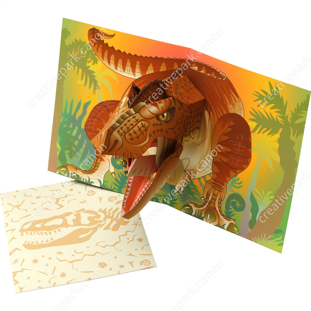 ポップアップカード ティラノサウルス 動物 とびだすカード カード Canon Creative Park