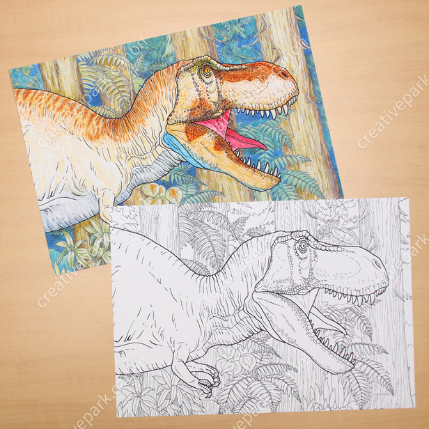 Páginas coloridas de dinossauros grátis para imprimir