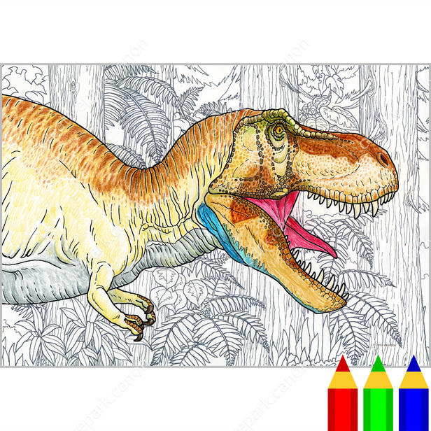 Desenho para colorir do dinossauro tiranossauro · Creative Fabrica