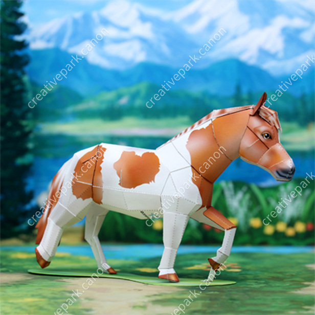 ファラベラ オス 走り ペット 家畜 リアルクラフト 動物 ペーパークラフト Canon Creative Park