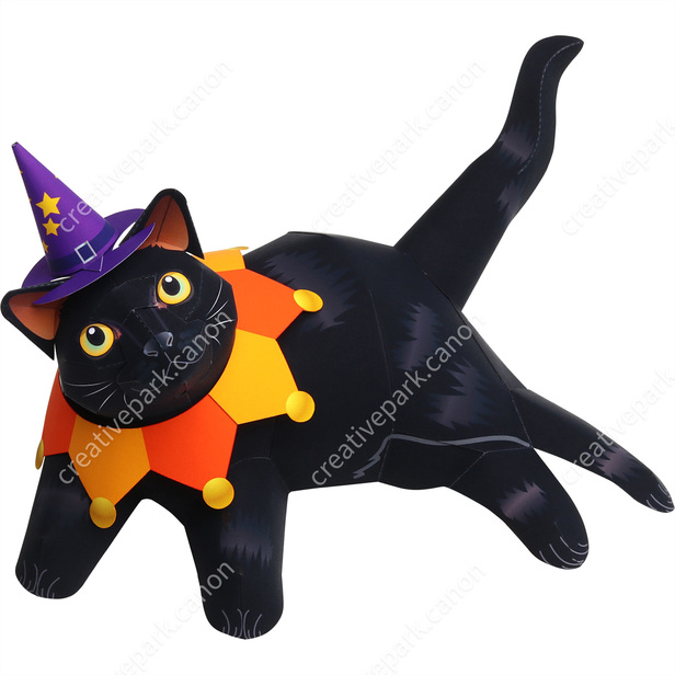 黒猫 ハロウィン かわいい動物シリーズ 動物 ペーパークラフト Canon Creative Park
