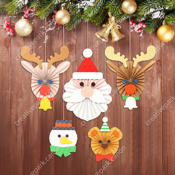String Decoration (Christmas 02) - Paper Fans - Hanging Decoration ...