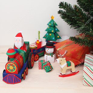 Christmas Train,Toys,Paper Craft,cute,Mechanical Toy,null,null,Santa Claus,Red,Christmas