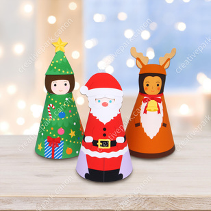 着せ替え人形（クリスマス）,おもちゃ,ペーパークラフト,紙のおもちゃ,つくってあそぼ,サンタクロース,ユニーク,シーズン,空いた時間に,マットフォト,レベル：初心者,サイズ感:卓球ボール,子供と一緒に,人形,楽しい,カラフル,こども向け,クリスマス