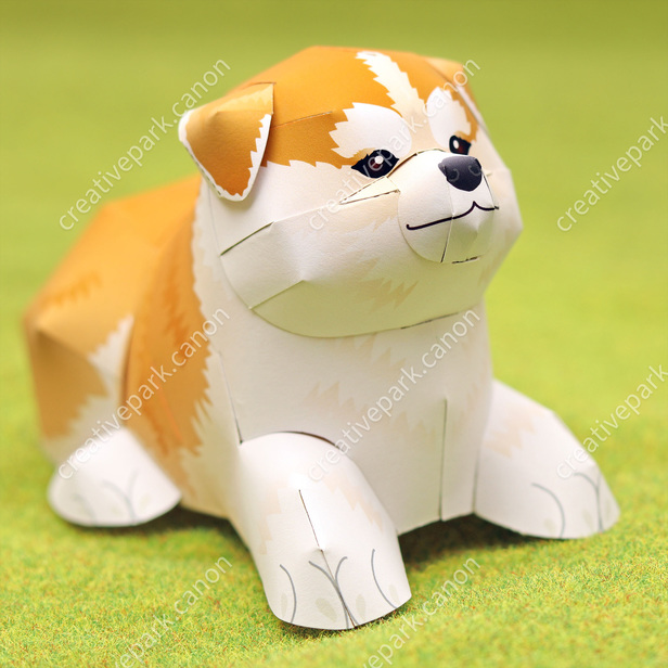 秋田犬 かわいい動物シリーズ 動物 ペーパークラフト Canon