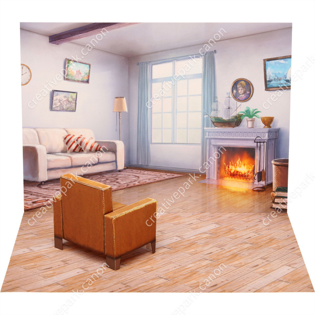 ジオラマ リビングルーム かわいい動物シリーズ 動物 ペーパークラフト Canon Creative Park