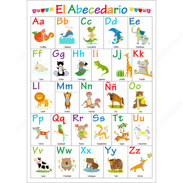 junio Diverso Tesoro Tabla de abecedario (Español) - Aprender - Instrucción intelectual - Arte  de papel - Canon Creative Park