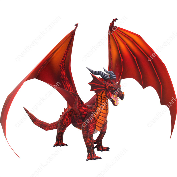 Red Dragon Mythical Creatures Animals Paper Craft Canon Creative Park