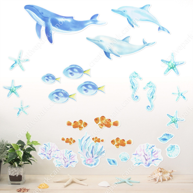 Wall sticker (Whale and Marine Life) - Wall stickers - Wall ...