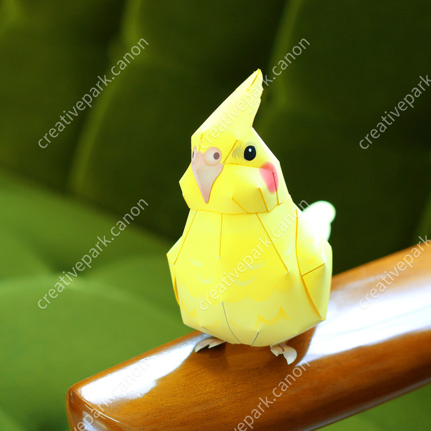 オカメインコ ルチノー かわいい動物シリーズ 動物 ペーパークラフト Canon Creative Park