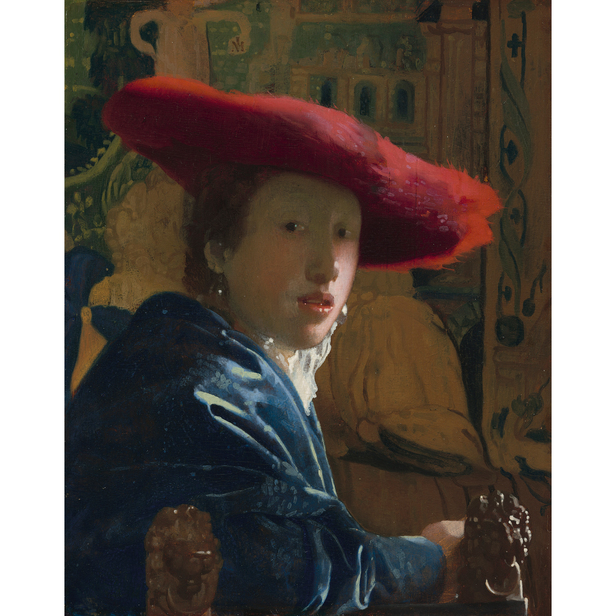 vermeer woman red hat