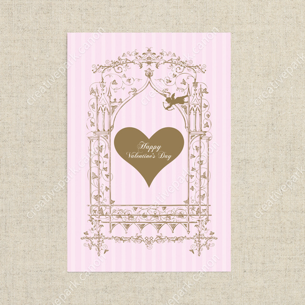 グリーティングカード バレンタイン クラシック ピンク バレンタイン グリーティングカード カード Canon Creative Park