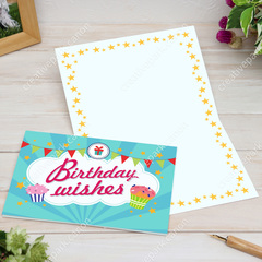 Greeting Card (Birthday / Cupcakes) - Half-fold - Greeting Cards - Card ...