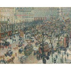 Boulevard des Italiens, Morning, Sunlight - Pissarro - Pintura
