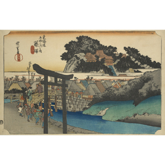 東海道五十三次之内 藤澤 遊行寺 - 歌川広重 - 日本画 - 名画 - Canon