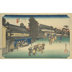 東海道五十三次之内 鳴海 名物有松絞 - 歌川広重 - 日本画 - 名画