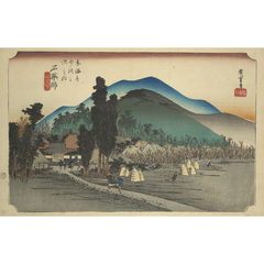 東海道五十三次之内 石薬師 石薬師寺 - 歌川広重 - 日本画 - 名画